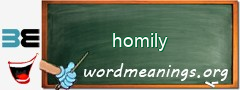 WordMeaning blackboard for homily